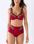 Gainette microfibre tulle brod&eacute; Caminata (cerise)