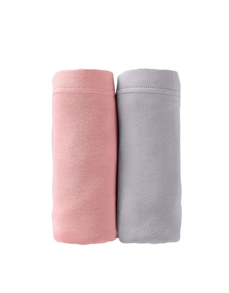Brassière confort coton stretch doublé sans armatures - lot de 2 (gris + rose)