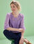 Blouse macramé unie, voile plumetis (parme)