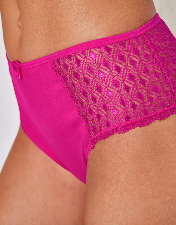 Culotte maxi coton dentelle unie Coria - lot de 2 (fuchsia) Culotte maxi coton dentelle unie Coria - lot de 2 (fuchsia)