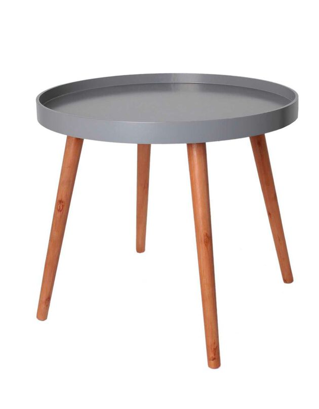 Table d’appoint bicolore avec plateau gris clair (gris)
