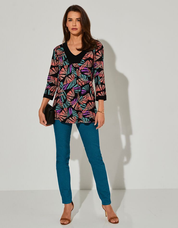 Pantalon stretch coutures affinantes (bleu paon) Pantalon stretch coutures affinantes (bleu paon)