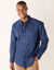 Chemise boutonnée unie Oxford manches longues (bleu ardoise)