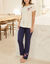 Pantalon pyjama motif floral (marine)