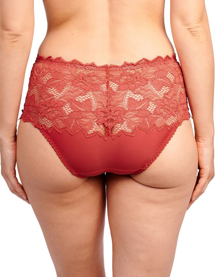 Culotte haute dentelle unie Arum (rouge) Culotte haute dentelle unie Arum (rouge)