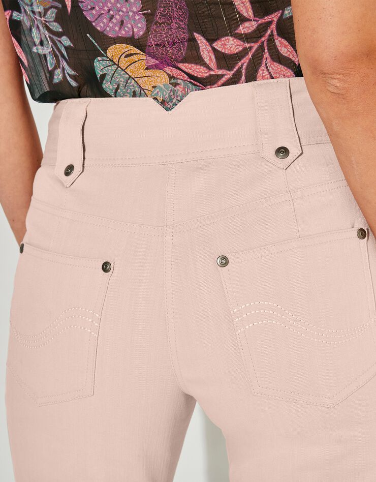Pantalon droit taille haute effet denim - petite stature (beige rosé) Pantalon droit taille haute effet denim - petite stature (beige rosé)