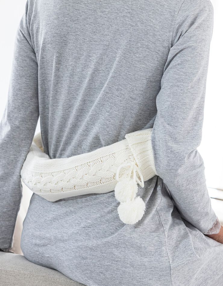 Bouillote longue tricot torsadé (beige)