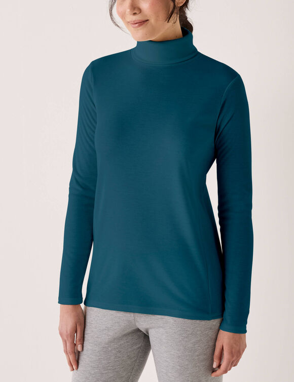 Sous pull thermique - col roul&eacute; (bleu p&eacute;trole)