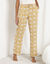 Pantalon de pyjama imprimé fleurs "Laurette" (curry / écru)