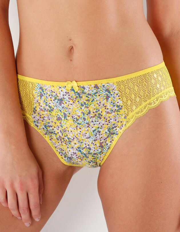 Culotte midi coton dentelle imprimée multicolore Coria - lot de 2 (jaune)