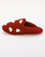 Chaussons forme mules imprimé coeur (rouge)