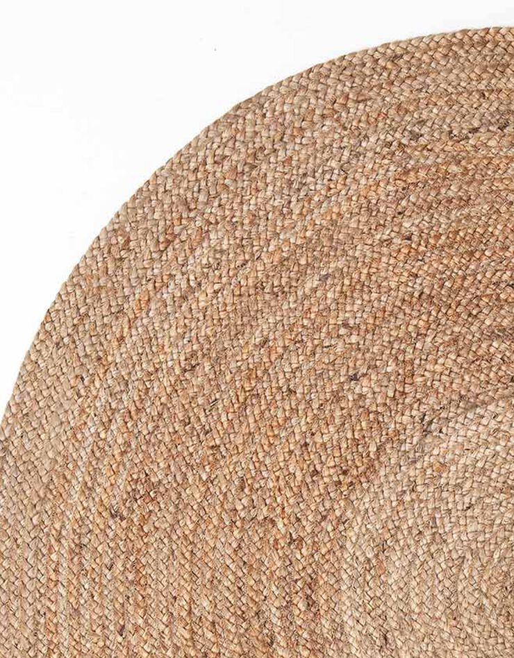 Tapis rond uni en jute (beige) Tapis rond uni en jute (beige)