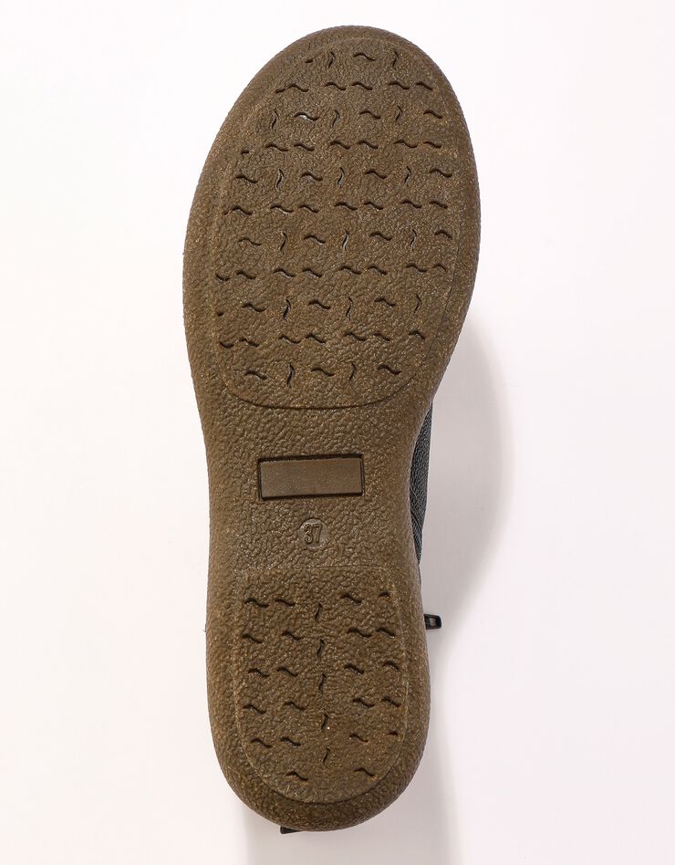 Boots détente lacées et zippées en cuir  (noir)
