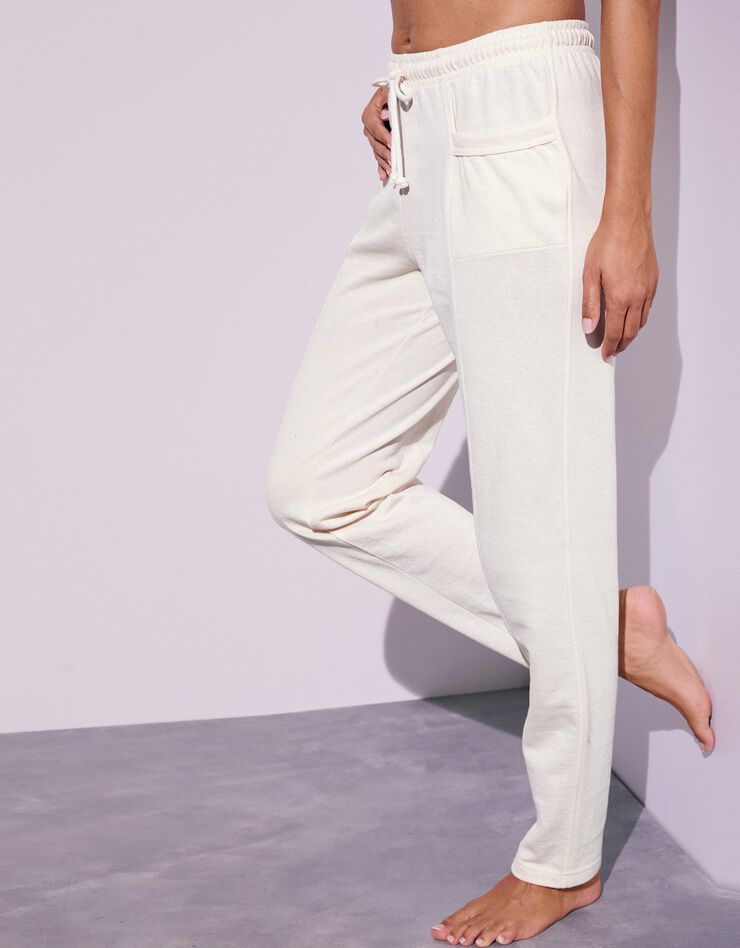 Pantalon jogging, molleton gratté (écru) Pantalon jogging, molleton gratté (écru)