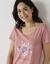 Chemise de nuit courte manches courtes  (rose)