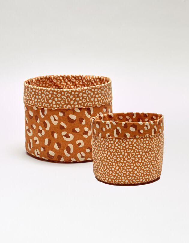 Panier de rangement imprimé Savana - lot de 2 (caramel)