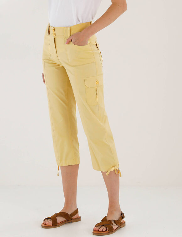 Pantacourt ceinture maille (jaune p&acirc;le)