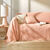   Plaid ou jeté uni coton tissage artisanal (rose)