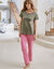 Pantalon pyjama imprimé fleuri "Bohème" (rose indien / kaki) Pantalon pyjama imprimé fleuri "Bohème" (rose indien / kaki)