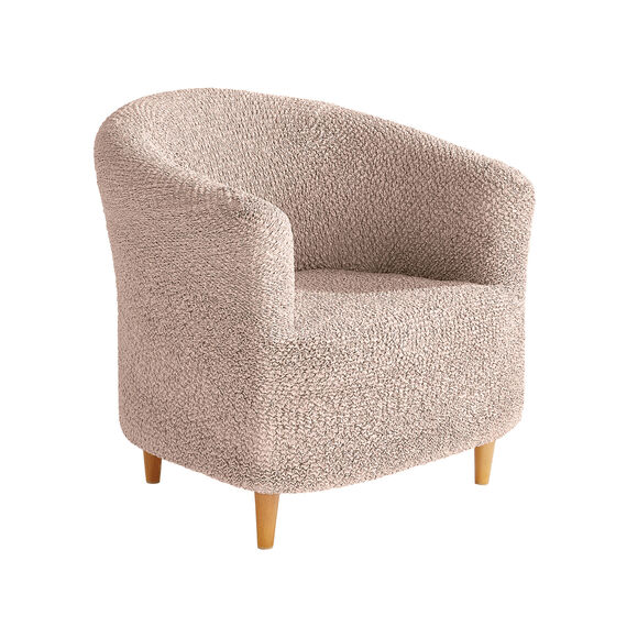 Housse bi-extensible imprim&eacute;e gaufr&eacute;e pour fauteuil cabriolet (beige)