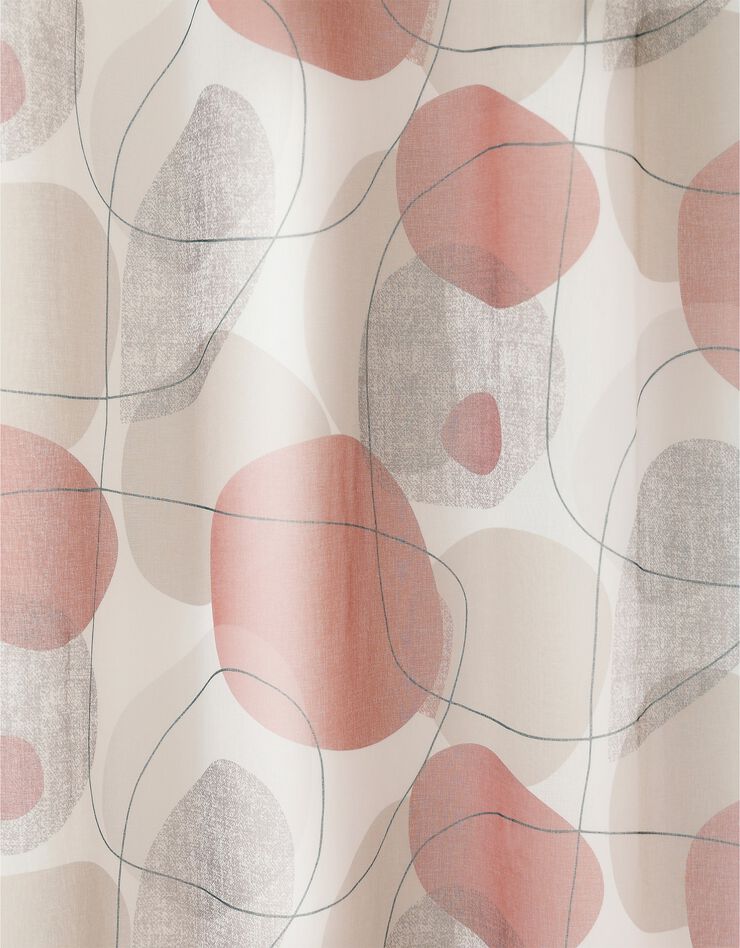 Panneau voile finition oeillets motif galets (blanc / terracotta)