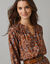 Robe chemisier boutonnée imprimée (caramel / bleu)