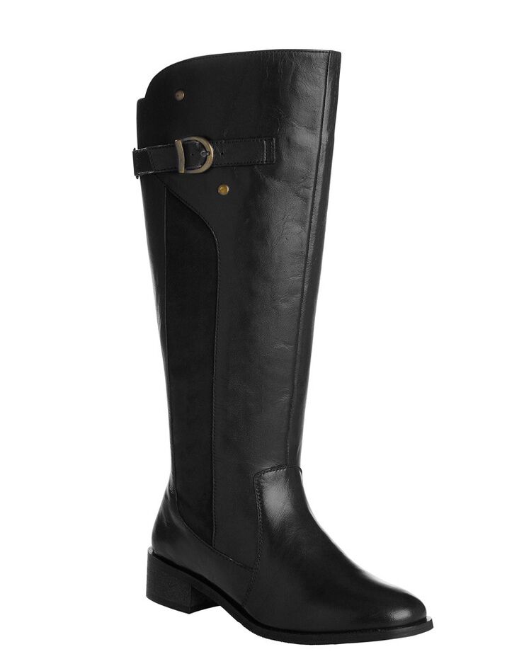 Bottes cavalières cuir mollets réglables (noir) Bottes cavalières cuir mollets réglables (noir)
