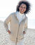 Gilet zipp&eacute; fourr&eacute; maille moulin&eacute;e (beige)