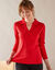 Pull col polo, maille côtelée (rouge)