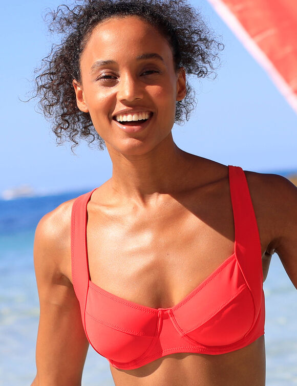 Haut de maillot de bain avec armatures Solaro - forme balconnet (grenadine)