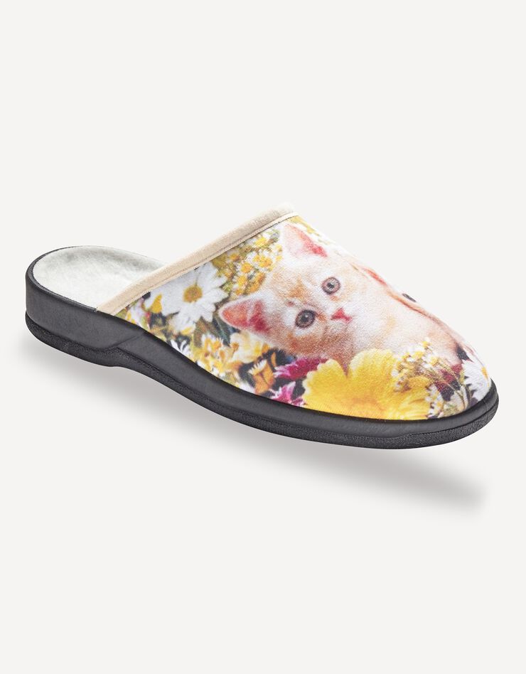Mules impression photo "chaton" (beige) Mules impression photo "chaton" (beige)