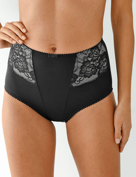 Gaine amincissante dentelle et microfibre (noir)