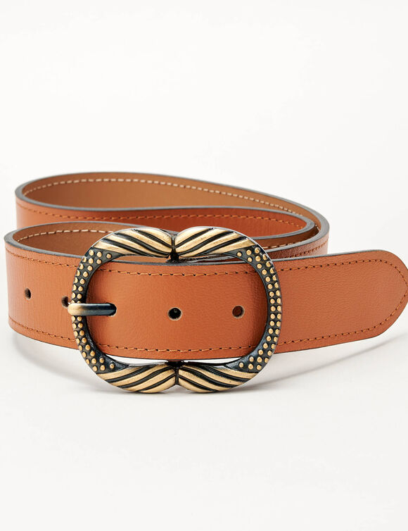 Ceinture boucle dorée (caramel)