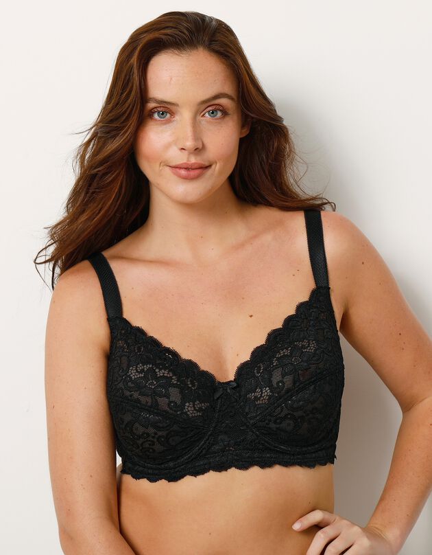 Soutien-gorge dentelle avec armatures - minimiseur (noir)