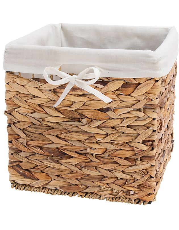 Panier de rangement pliable forme carré tressé jacinthe d'eau (bois)