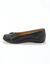 Ballerines à fleur appliquée largeur confort (noir)