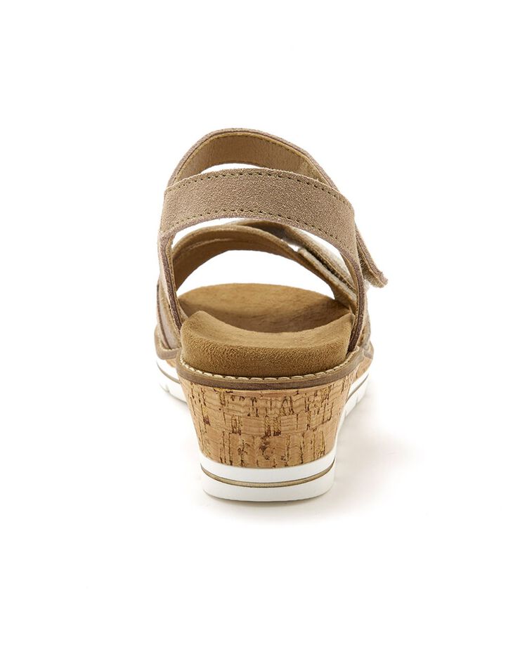 Sandales scratchées, petit compensé (beige) Sandales scratchées, petit compensé (beige)