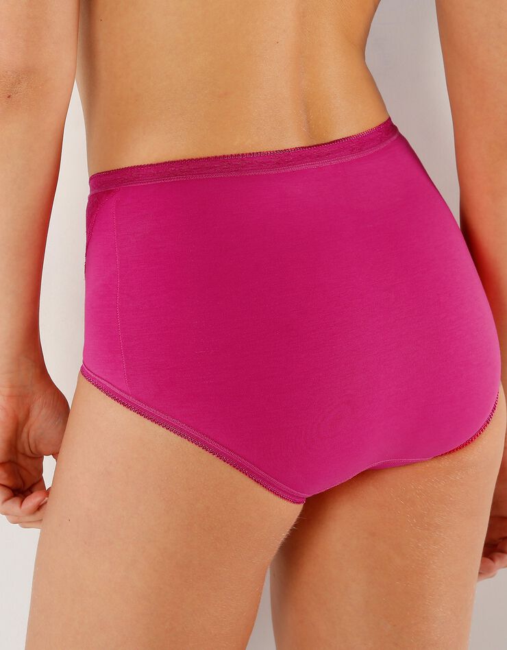 Culotte super maxi dentelle - lot de 3 (pêche / fuchsia / bleu) Culotte super maxi dentelle - lot de 3 (pêche / fuchsia / bleu)