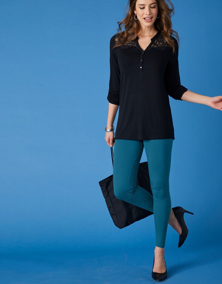 Legging taille élastiquée - lot de 2 (bleu paon + noir) Legging taille élastiquée - lot de 2 (bleu paon + noir)