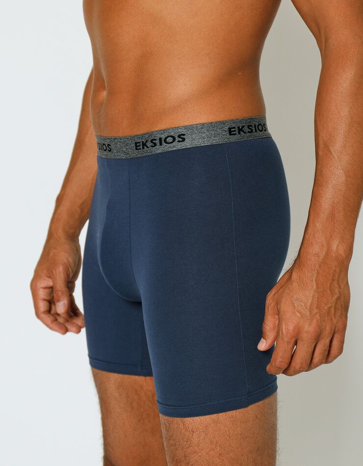 Boxer long coupe short - lot de 2 (noir + bleu grisé) Boxer long coupe short - lot de 2 (noir + bleu grisé)