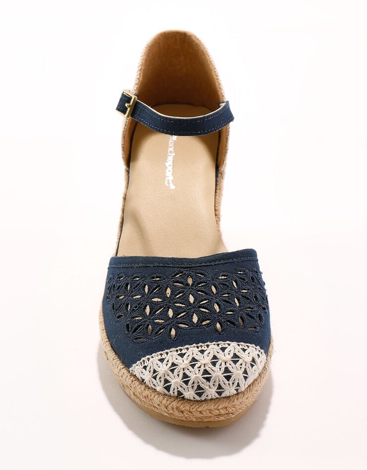 Espadrilles compensées dessus macramé (bleu marine) Espadrilles compensées dessus macramé (bleu marine)
