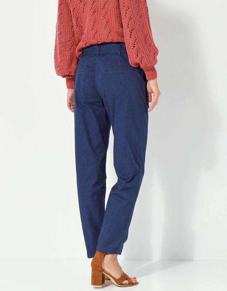 Pantalon droit ceinturé (marine) Pantalon droit ceinturé (marine)