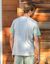 Tee-shirt pyjama bicolore manches courtes (gris / vert)