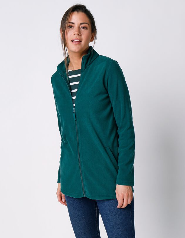 Veste polaire zippée manches longues (vert émeraude)