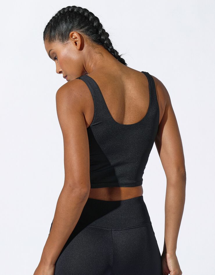 Crop top sport, brassière intégrée (noir) Crop top sport, brassière intégrée (noir)