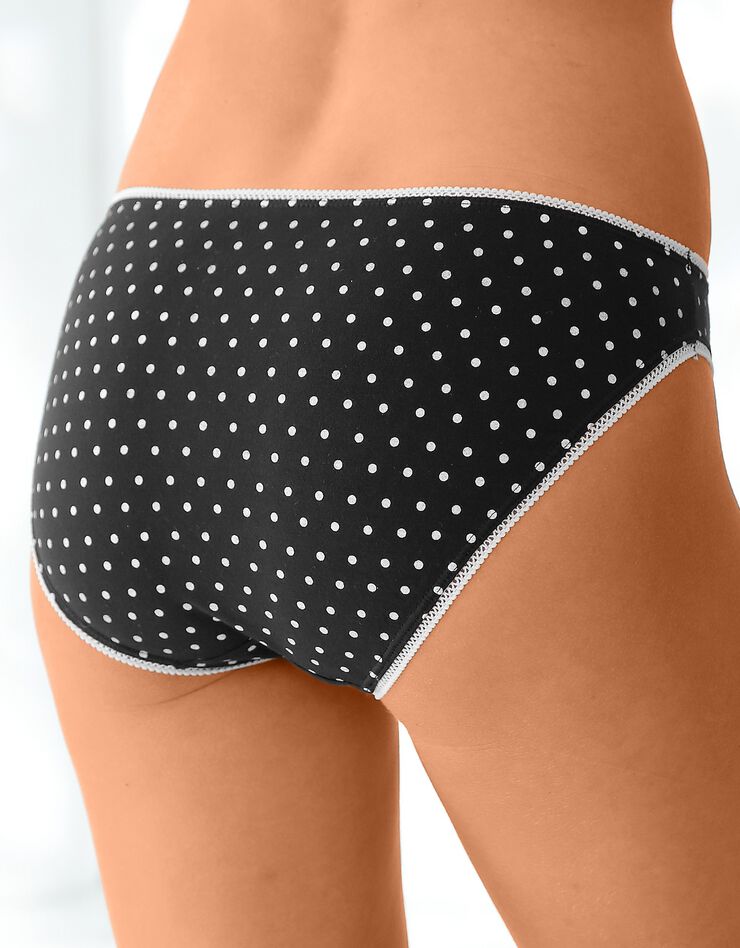 Slip coton imprimé motifs à pois assortis – Lot de 4 (noir / blush) Slip coton imprimé motifs à pois assortis – Lot de 4 (noir / blush)