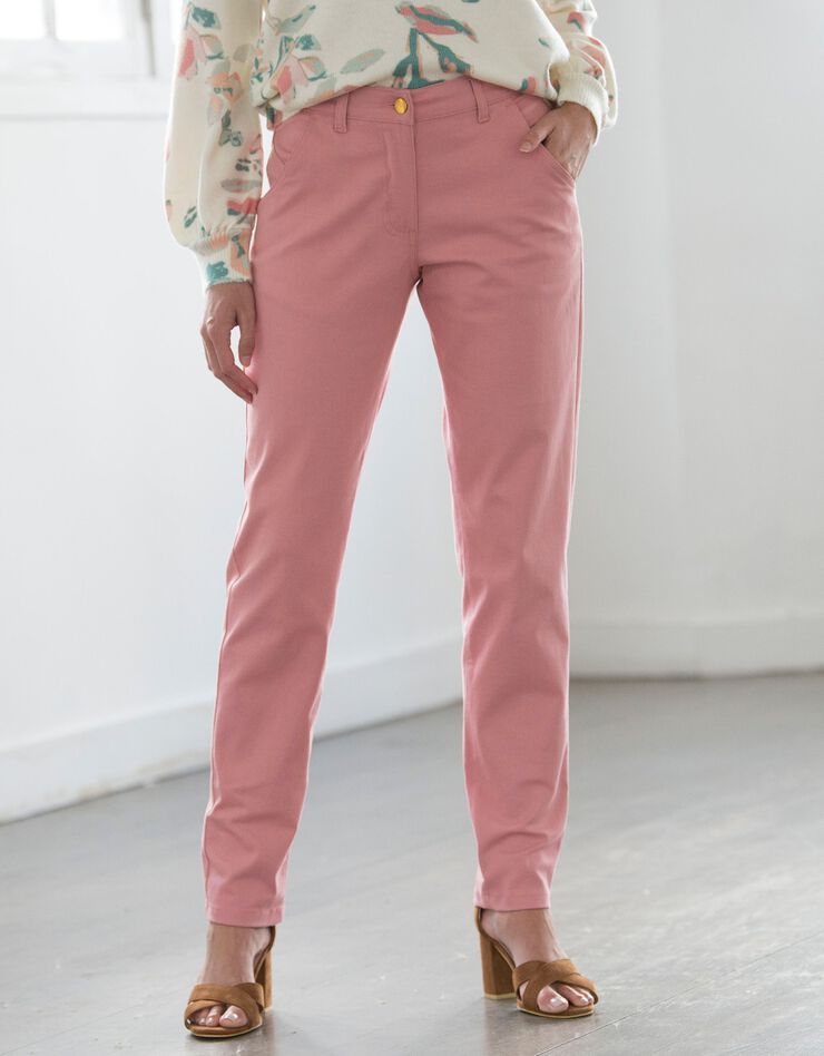 Pantalon twill coupe mom découpes fantaisie (bois de rose) Pantalon twill coupe mom découpes fantaisie (bois de rose)
