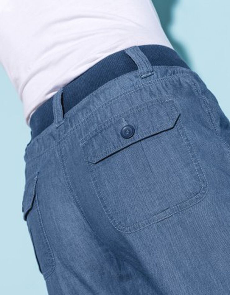 Bermuda denim ceinture maille (stone) Bermuda denim ceinture maille (stone)