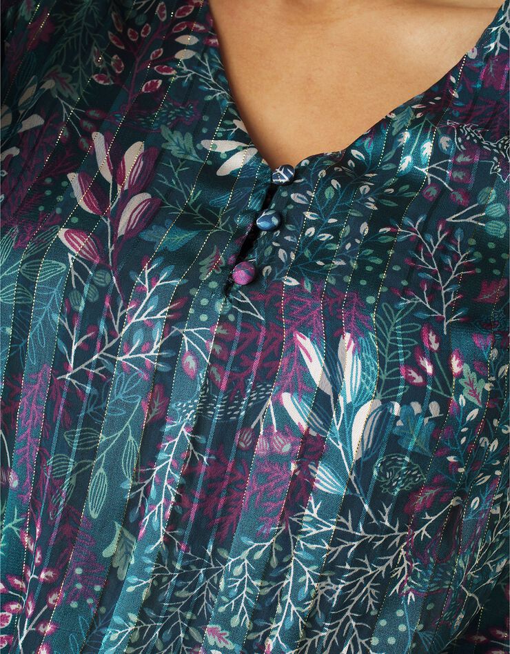 Robe volantée imprimée (bleu paon) Robe volantée imprimée (bleu paon)