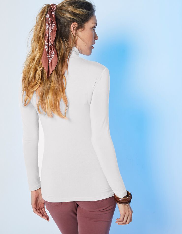 Sous-pull col roulé viscose stretch (blanc cassé) Sous-pull col roulé viscose stretch (blanc cassé)